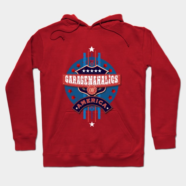 Garagemahalics of America Hoodie by DavidLoblaw